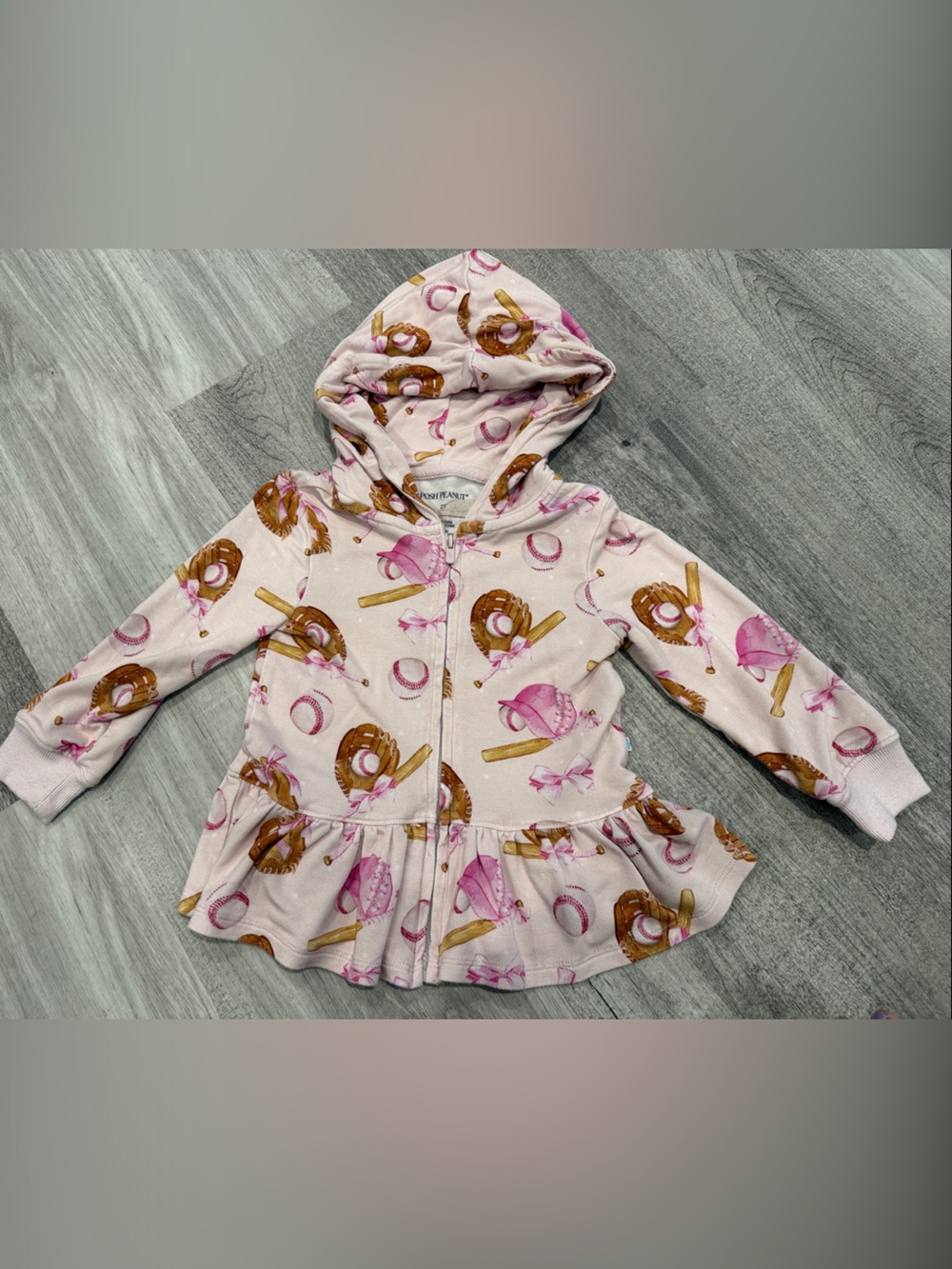 Posh Peanut Pink Baseball Hoodie Jacket
